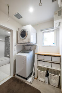 洗濯から収納までが一か所で完結するランドリースペース